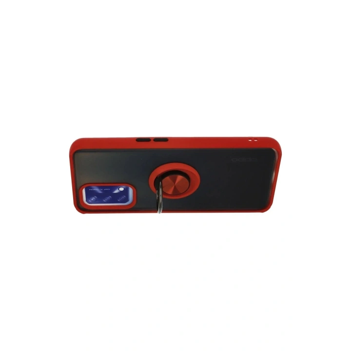 Mey İthalat®   A74 4G Kılıf Montreal Yüzüklü Silikon Kapak - Kırmızı