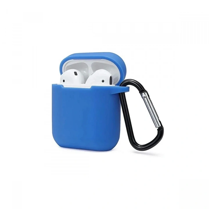Mey İthalat®  Airpods 2 (2.nesil) Sert Silikon Kılıf - Mavi