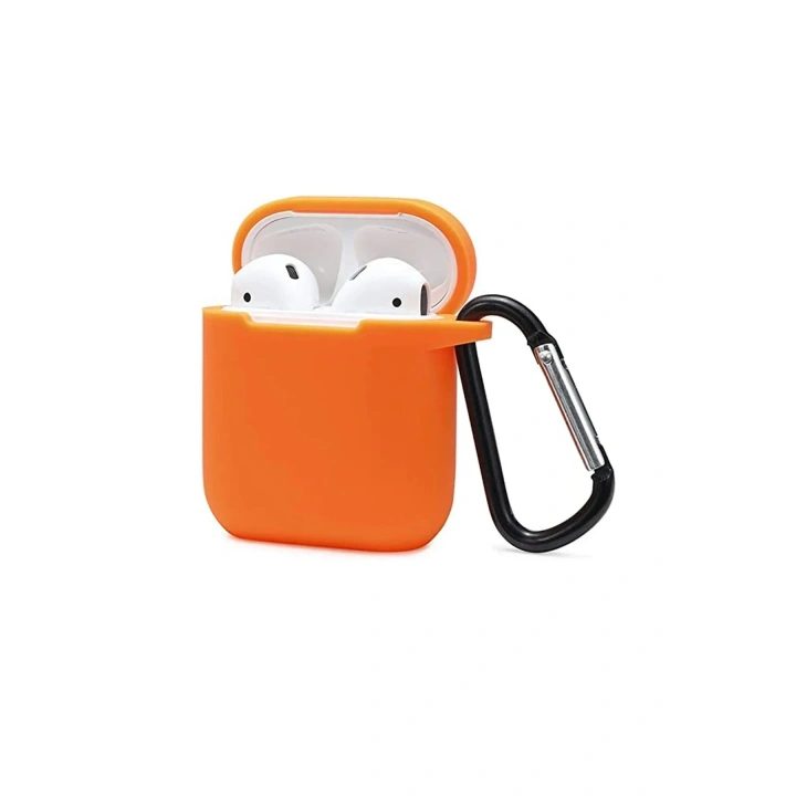 Mey İthalat®  Airpods 2 (2.nesil) Sert Silikon Kılıf - Turuncu