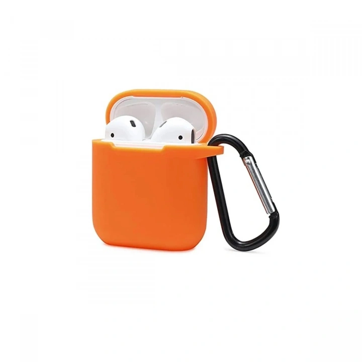 Mey İthalat®  Airpods 2 (2.nesil) Sert Silikon Kılıf - Turuncu