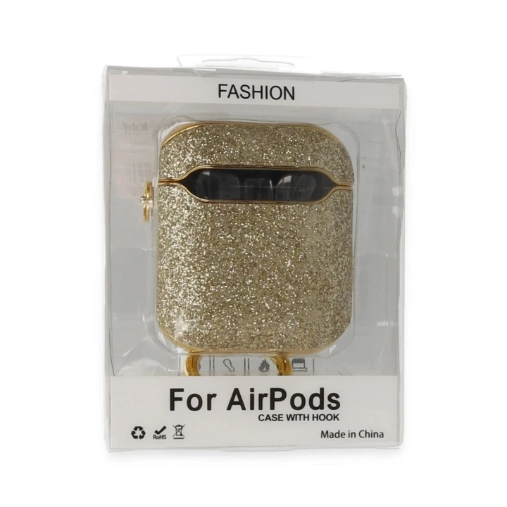 Mey İthalat®  Airpods 2 (2.nesil) Spell Simli Kılıf - Gold