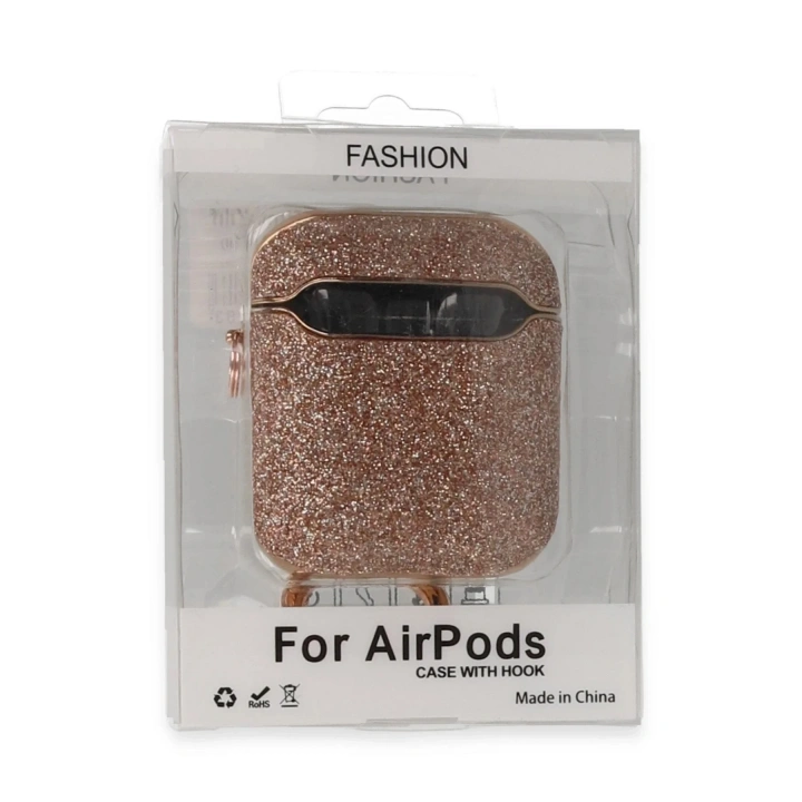 Mey İthalat®  Airpods 2 (2.nesil) Spell Simli Kılıf - Rose Gold