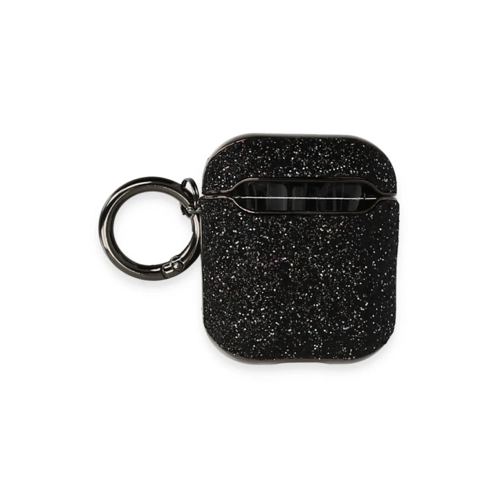 Mey İthalat®  Airpods 2 (2.nesil) Spell Simli Kılıf - Siyah