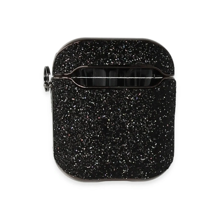 Mey İthalat®  Airpods 2 (2.nesil) Spell Simli Kılıf - Siyah