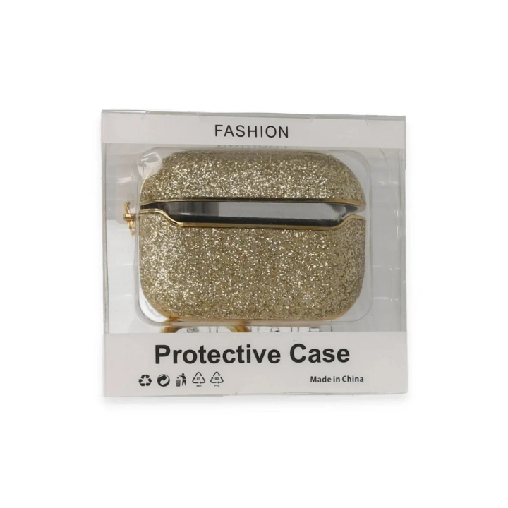 Mey İthalat®  Airpods 3 (3.nesil) Spell Simli Kılıf - Gold