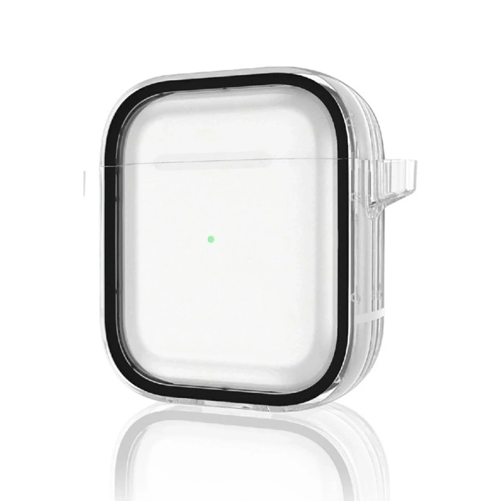 Mey İthalat®  Airpods 4 (4.nesil) Shiny Şeffaf Kılıf - Siyah