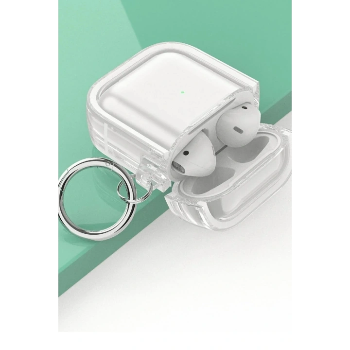 Mey İthalat®  Airpods 4 (4.nesil) Shiny Şeffaf Kılıf - Siyah