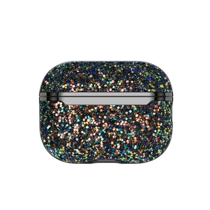 Mey İthalat®  Airpods Pro 2 (2.nesil) Bright Simli Airpods Kapak - Siyah