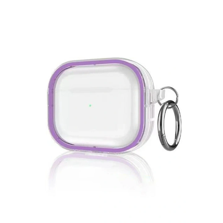 Mey İthalat®  Airpods Pro 2 (2.nesil) Shiny Şeffaf Kılıf - Mor