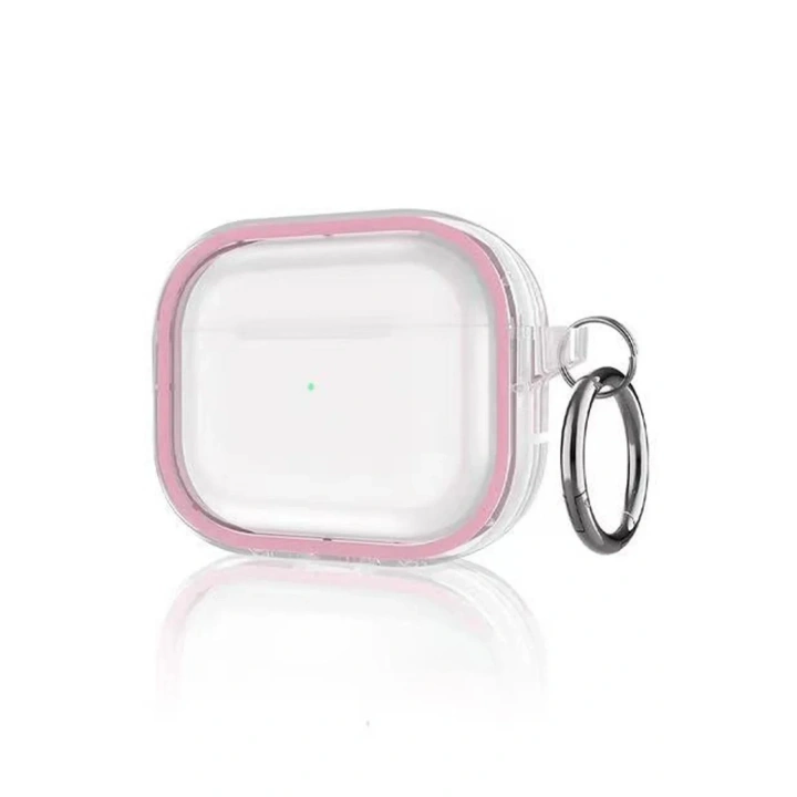 Mey İthalat®  Airpods Pro 2 (2.nesil) Shiny Şeffaf Kılıf - Pembe