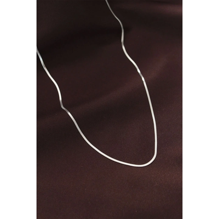 Mey İthalat® Çelik Gümüş Renk 60 cm İnce İtalyan Zincir Kolye