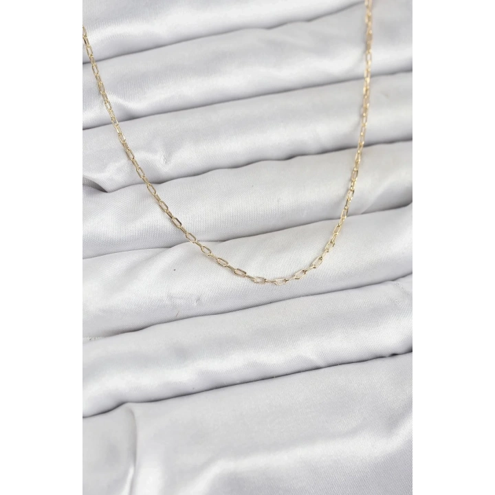 Mey İthalat® CM 14K Gold Renk Ataç Zincir Model 60 cm Kadın Kolye