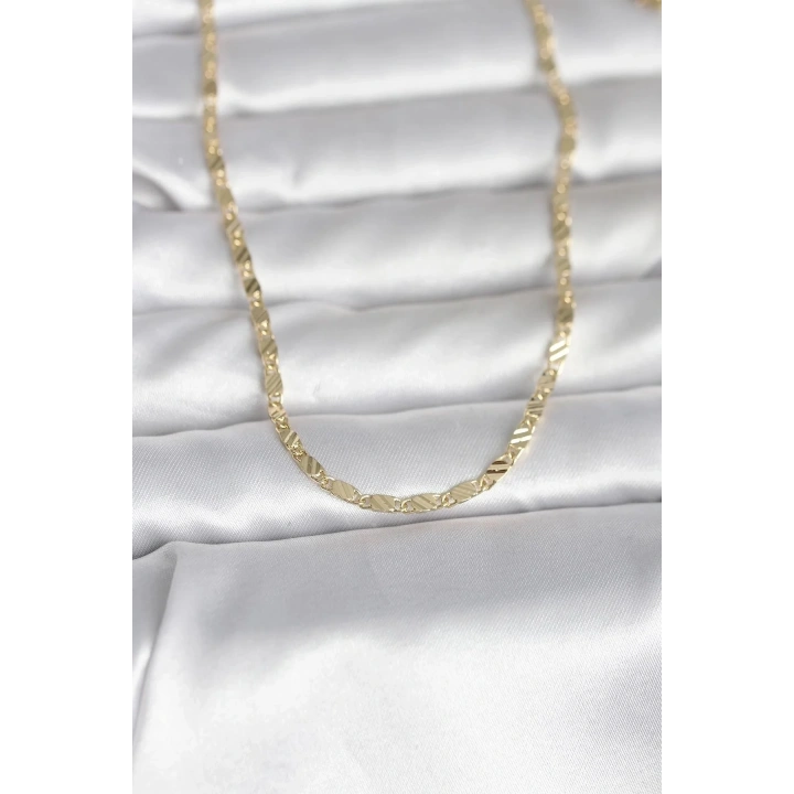 Mey İthalat® CM 14K Gold Renk Çizgi Lazer Model 60 cm Kadın Kolye