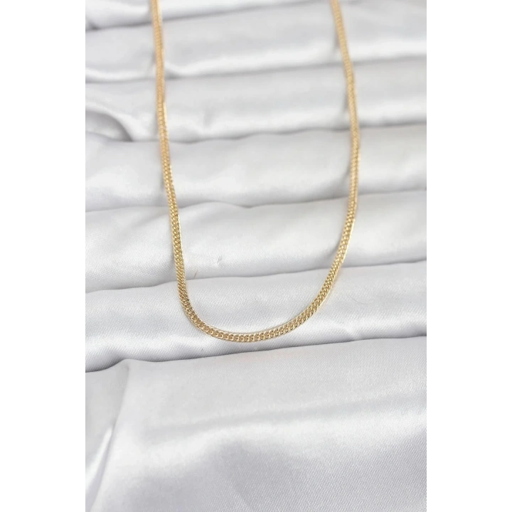 Mey İthalat® CM 14K Gold Renk Dolgun Zincir Model 60 cm Kadın Kolye
