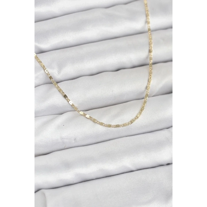 Mey İthalat® CM 14K Gold Renk Ezme Zincir Model 60 cm Kadın Kolye