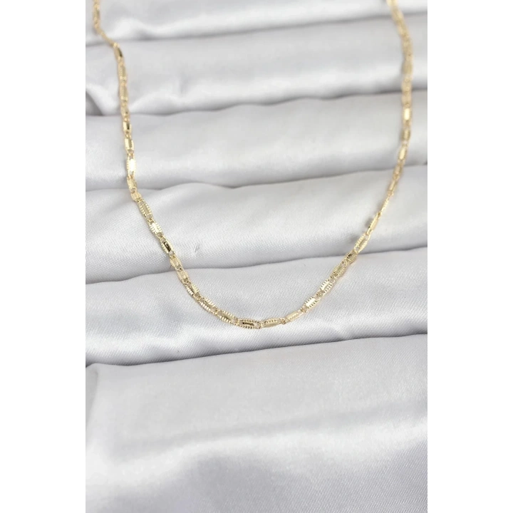 Mey İthalat® CM 14K Gold Renk Lazerli Zincir Model 60 cm Kadın Kolye