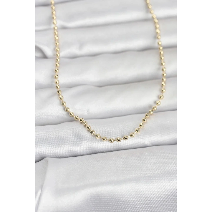 Mey İthalat® CM 14K Gold Renk Top Zincirli Model 60 cm Kadın Kolye