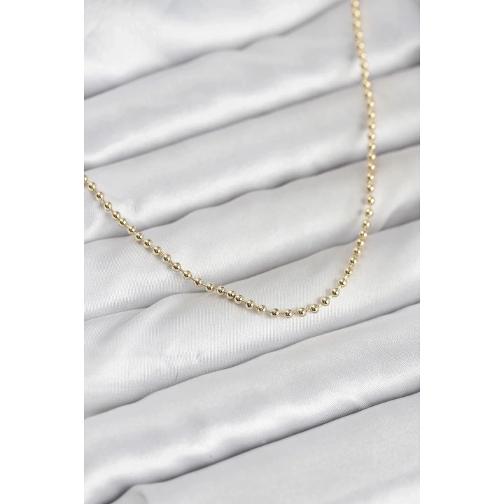 Mey İthalat® CM 14K Gold Renk Top Zincirli Model 60 cm Kadın Kolye