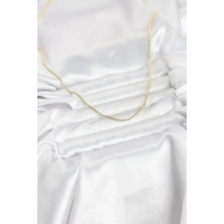 Mey İthalat® CM 14K Gold Renk Top Zincirli Model 60 cm Kadın Kolye