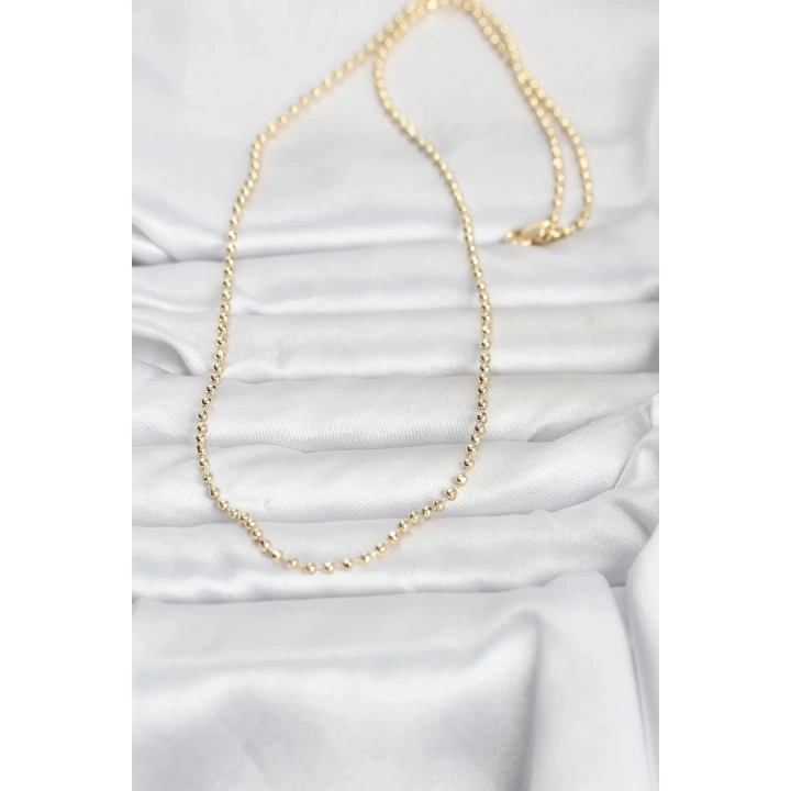 Mey İthalat® CM 14K Gold Renk Top Zincirli Model 60 cm Kadın Kolye