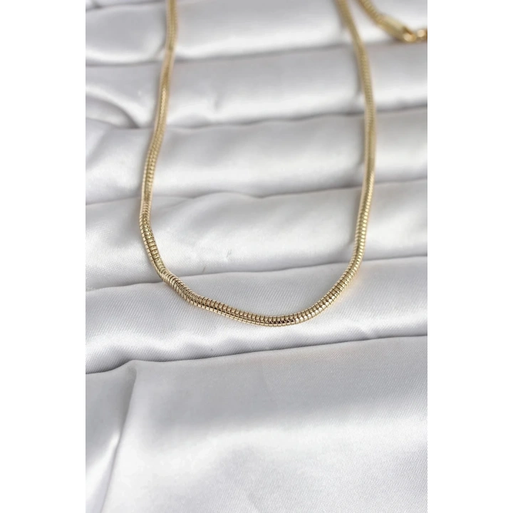 Mey İthalat® CM 14K Gold Renk Yılan Zincir Model 60 cm Kadın Kolye