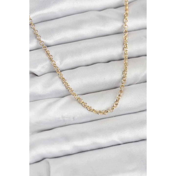 Mey İthalat® CM Gold Renk Pirinç Halkalı Model Kadın Kolye