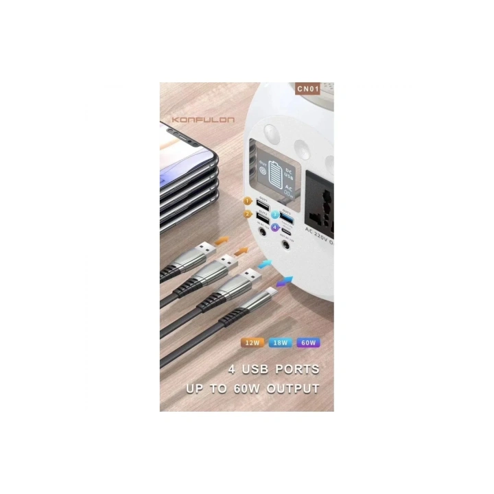 Mey İthalat®  CN01 Powerbank 45.000 mAh Kamp Şarj PD - Beyaz