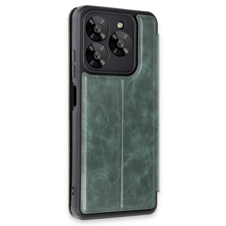 Mey İthalat®  General Mobile Era 30 Kılıf Flip Cover - Koyu Yeşil