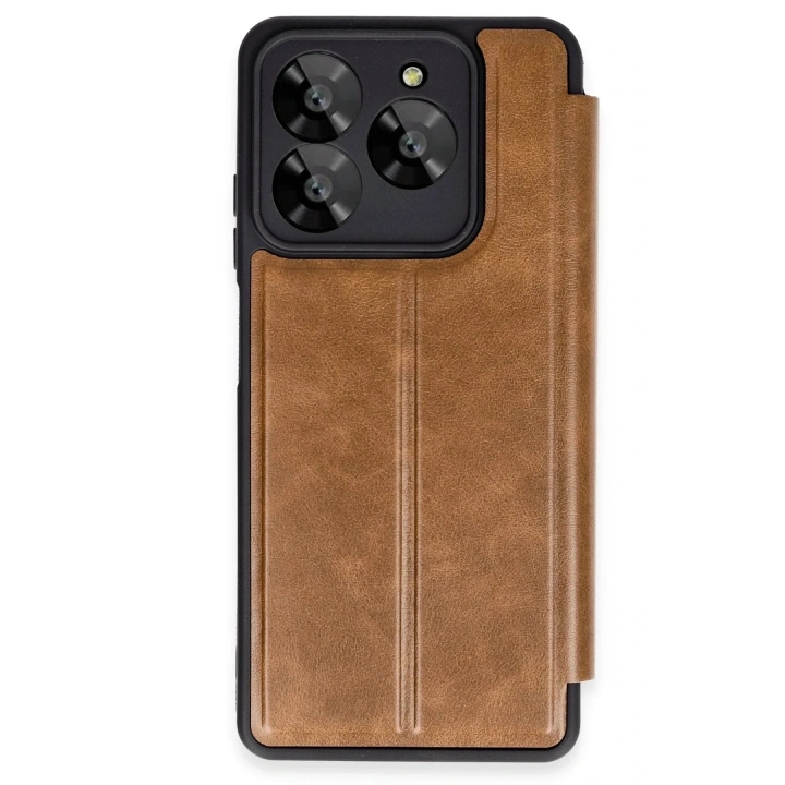Mey İthalat®  General Mobile Era 30 Kılıf Flip Cover - Taba