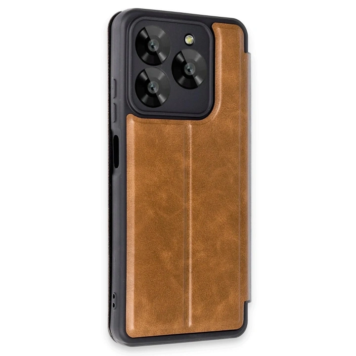 Mey İthalat®  General Mobile Era 30 Kılıf Flip Cover - Taba