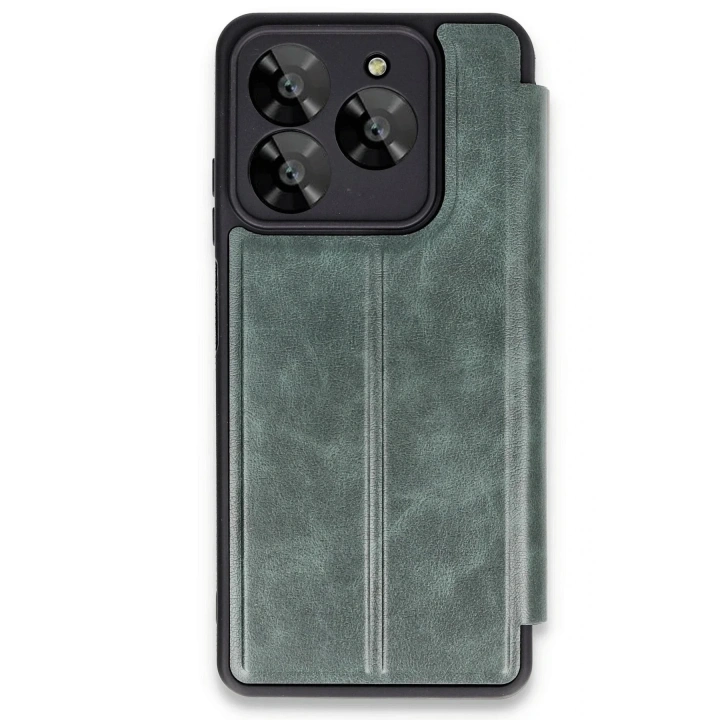 Mey İthalat®  General Mobile Era 50 Kılıf Flip Cover - Koyu Yeşil