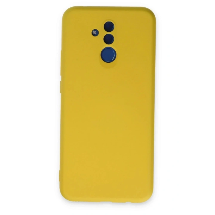 Mey İthalat®  Huawei Mate 20 Lite Kılıf Nano içi Kadife Silikon - Sarı