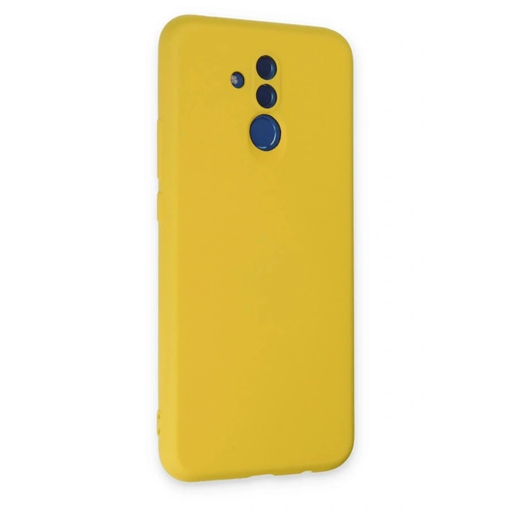Mey İthalat®  Huawei Mate 20 Lite Kılıf Nano içi Kadife Silikon - Sarı
