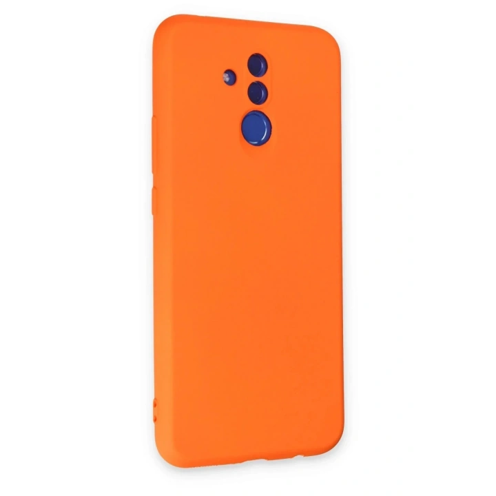 Mey İthalat®  Huawei Mate 20 Lite Kılıf Nano içi Kadife Silikon - Turuncu