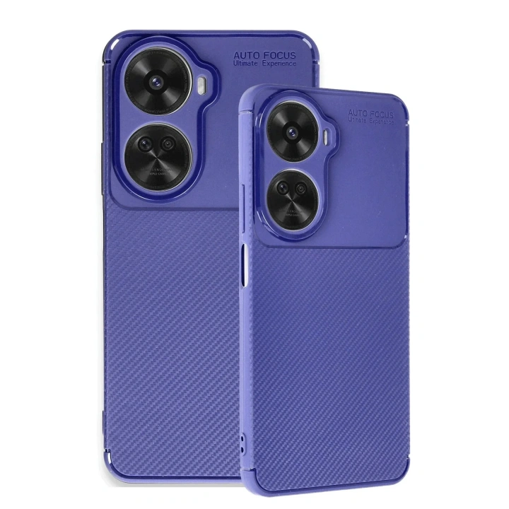 Mey İthalat®  Huawei Nova 12 SE Kılıf Auto Focus Karbon Kapak - Lacivert