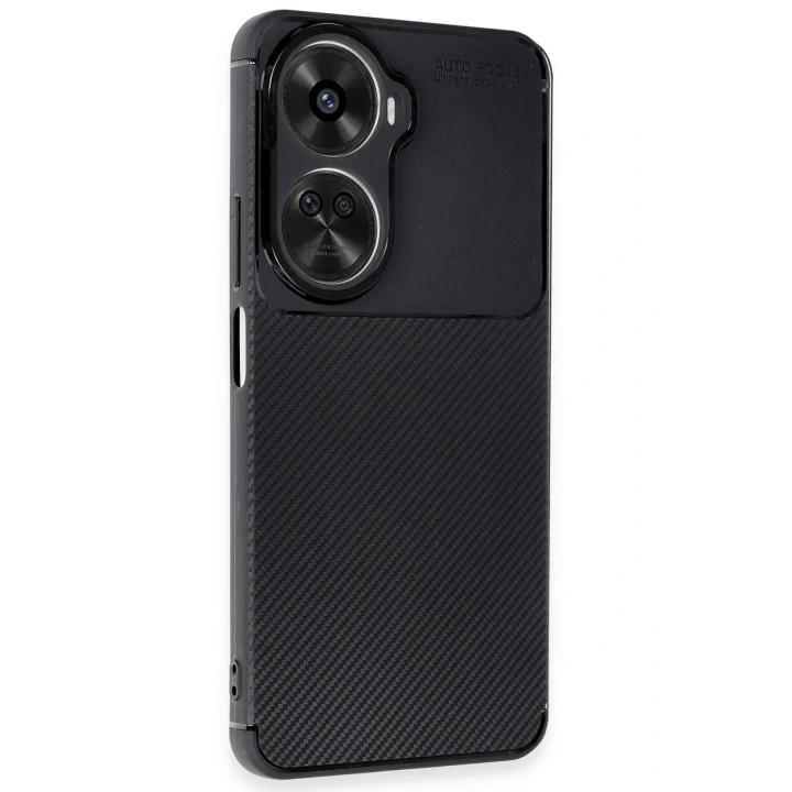 Mey İthalat®  Huawei Nova 12 SE Kılıf Auto Focus Karbon Kapak - Siyah