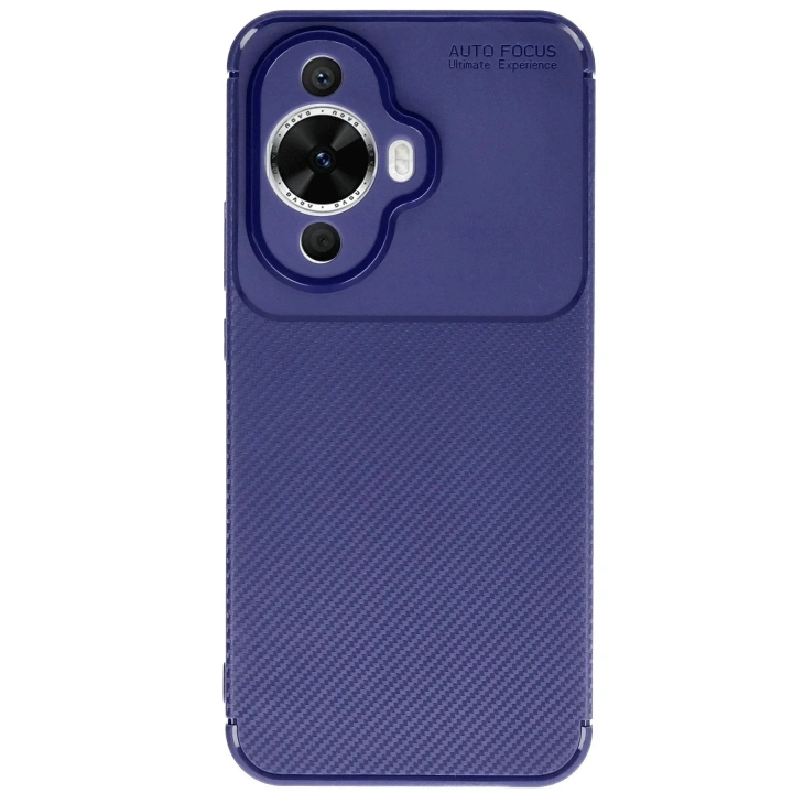 Mey İthalat®  Huawei Nova 12S Kılıf Auto Focus Karbon Kapak - Lacivert