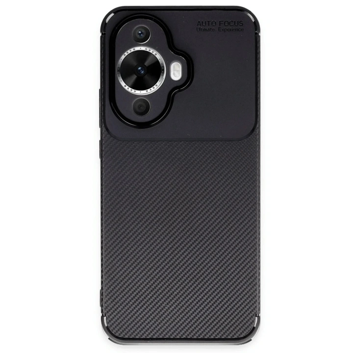 Mey İthalat®  Huawei Nova 12S Kılıf Auto Focus Karbon Kapak - Siyah