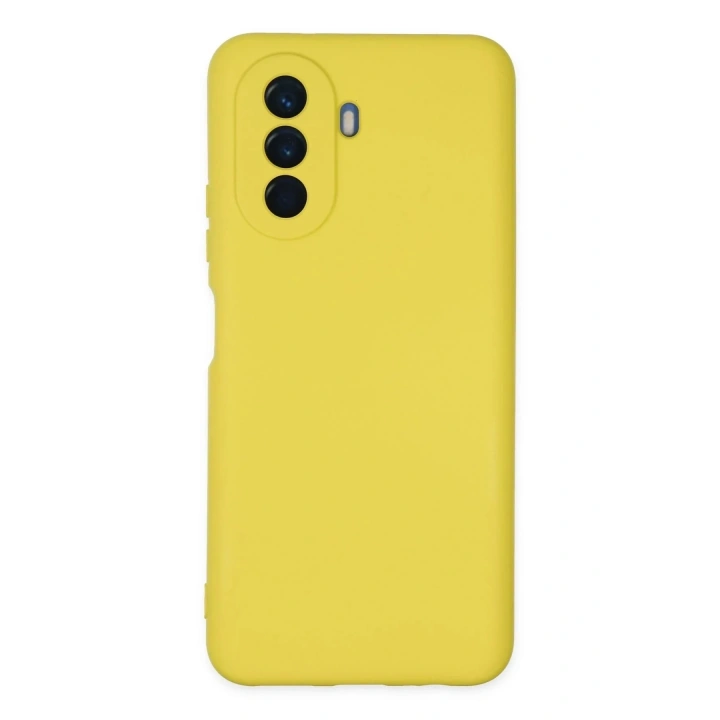 Mey İthalat®  Huawei Nova Y70 Kılıf Nano içi Kadife Silikon - Sarı