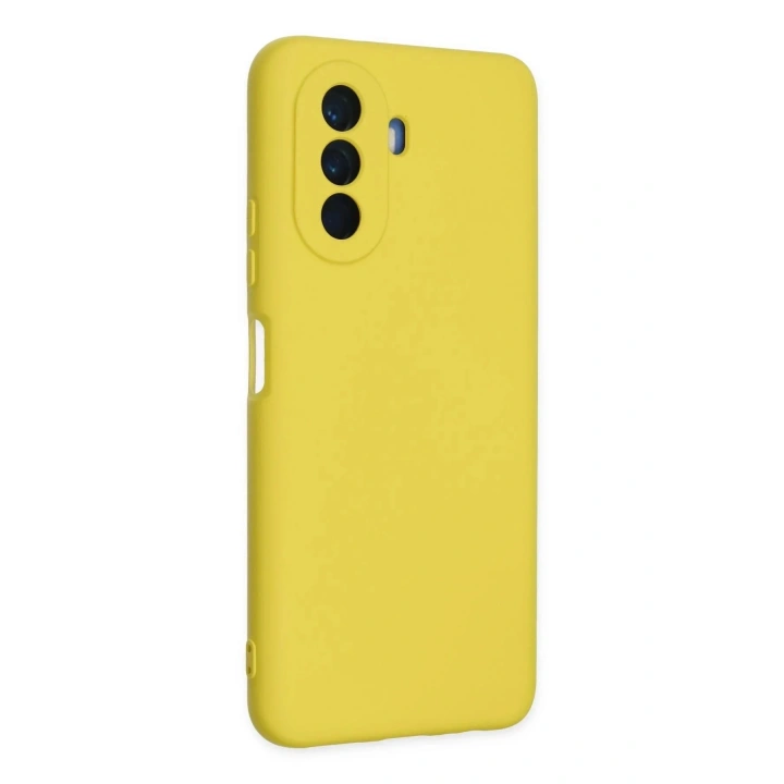 Mey İthalat®  Huawei Nova Y70 Kılıf Nano içi Kadife Silikon - Sarı