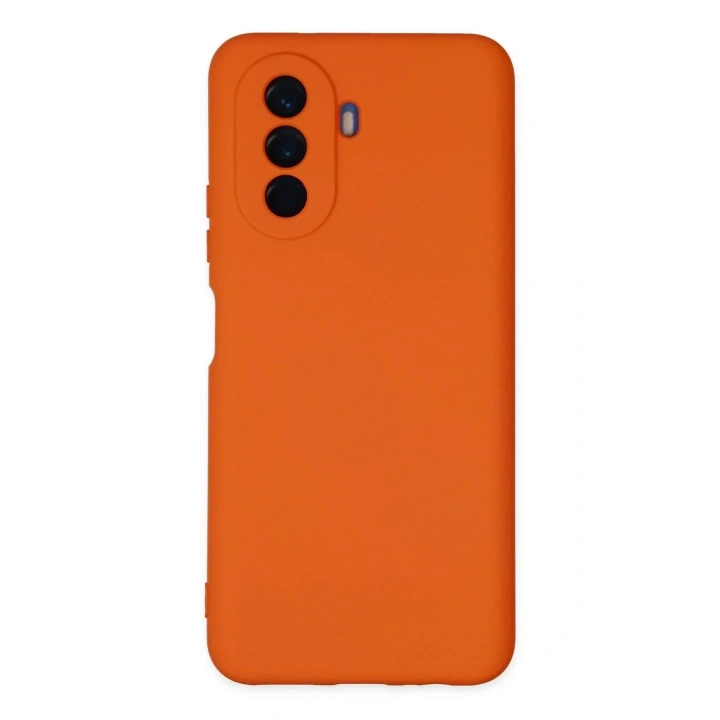 Mey İthalat®  Huawei Nova Y70 Kılıf Nano içi Kadife Silikon - Turuncu