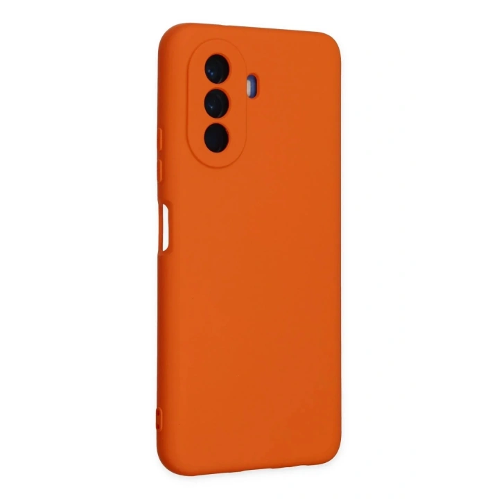 Mey İthalat®  Huawei Nova Y70 Kılıf Nano içi Kadife Silikon - Turuncu