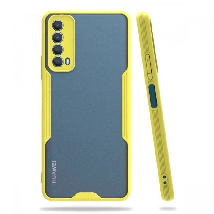 Mey İthalat®  Huawei P Smart 2021 Kılıf Platin Silikon - Sarı