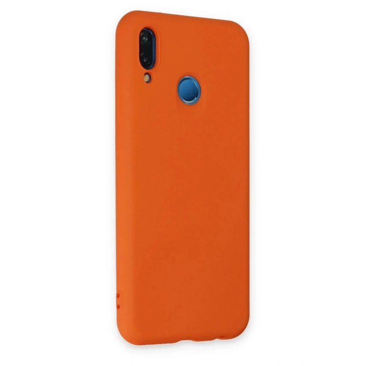 Mey İthalat®  Huawei P20 Lite Kılıf Nano içi Kadife Silikon - Turuncu