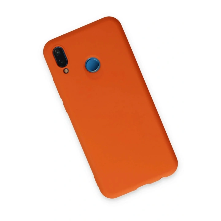 Mey İthalat®  Huawei P20 Lite Kılıf Nano içi Kadife Silikon - Turuncu