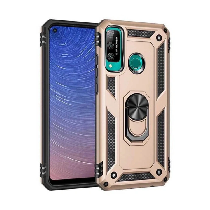 Mey İthalat®  Huawei P40 Lite E Kılıf Sofya Yüzüklü Silikon Kapak - Gold