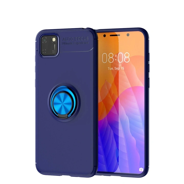 Mey İthalat®  Huawei Y5P Kılıf Range Yüzüklü Silikon - Mavi
