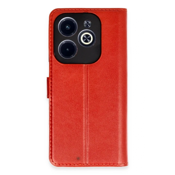 Mey İthalat®  İnfinix Hot 40 Kılıf Trend S Plus Kapaklı Kılıf - Kırmızı