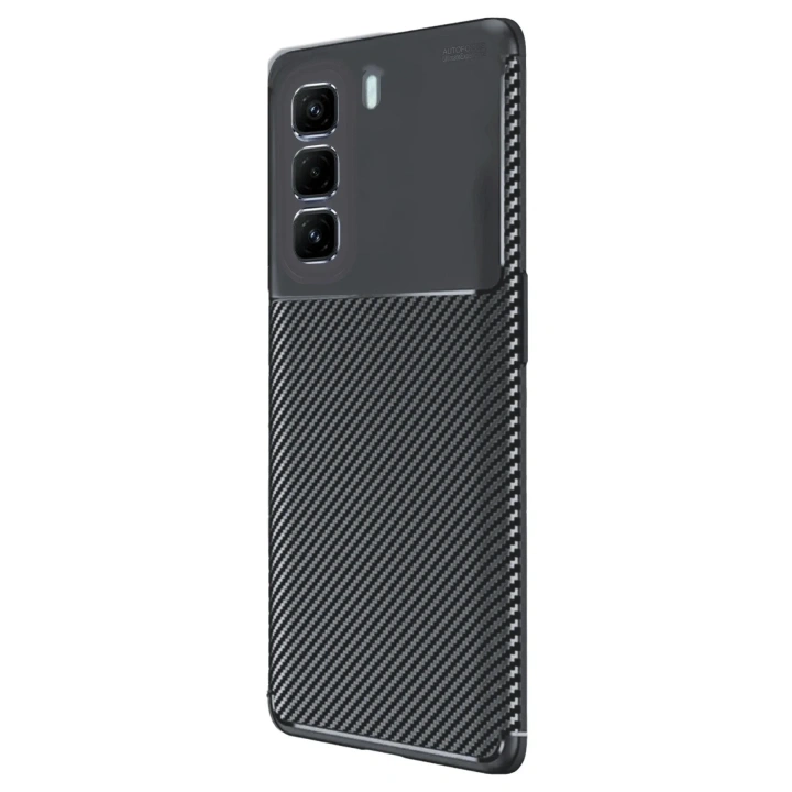 Mey İthalat®  İnfinix Hot 50 4G Kılıf Auto Focus Karbon Kapak - Siyah