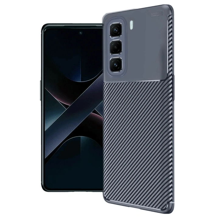 Mey İthalat®  İnfinix Hot 50 Pro Plus 4G Auto Focus Karbon Kapak - Lacivert